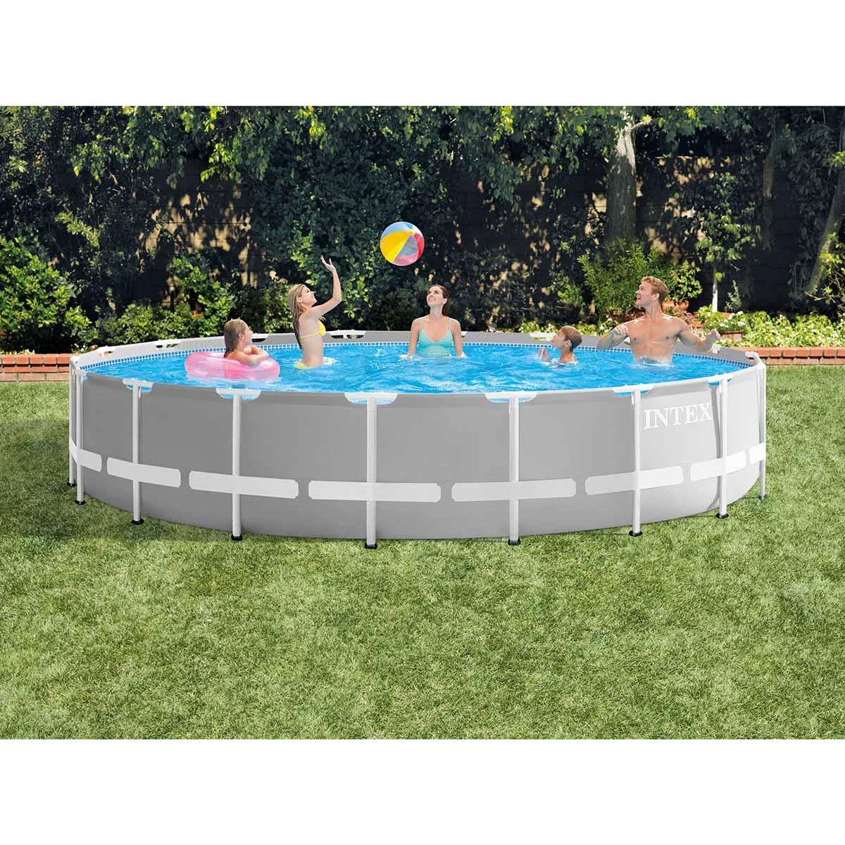 INTEX Piscine tubulaire Prism Frame ronde 6,10 x 1,32 m - Intex