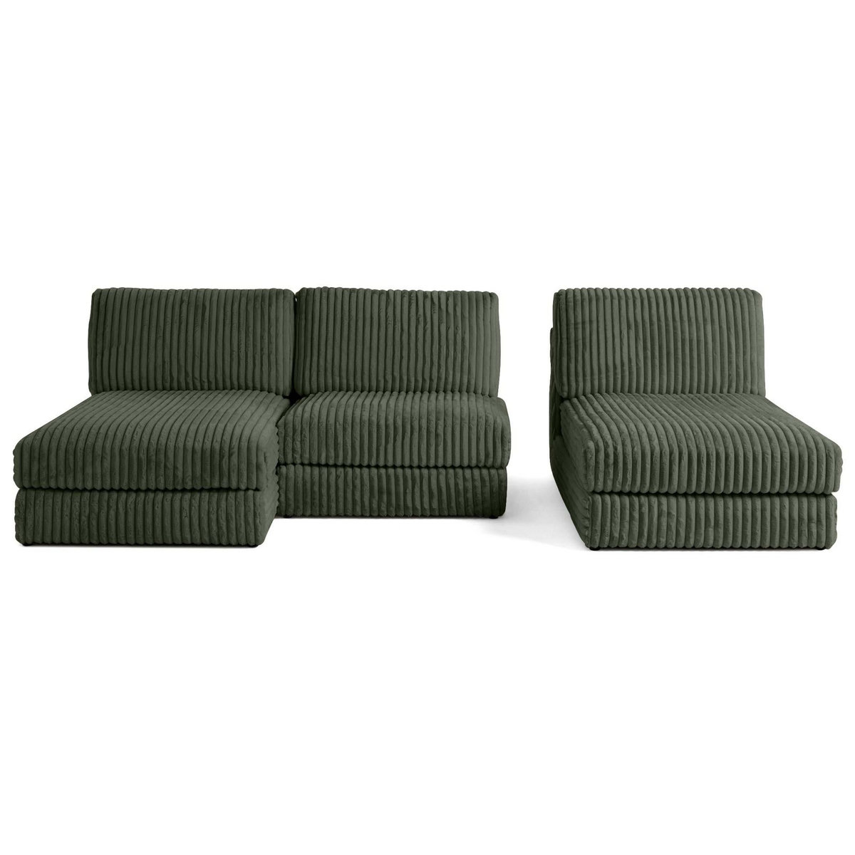 LISA DESIGN Jasper - canapé panoramique modulable - en fausse fourrure côtelée