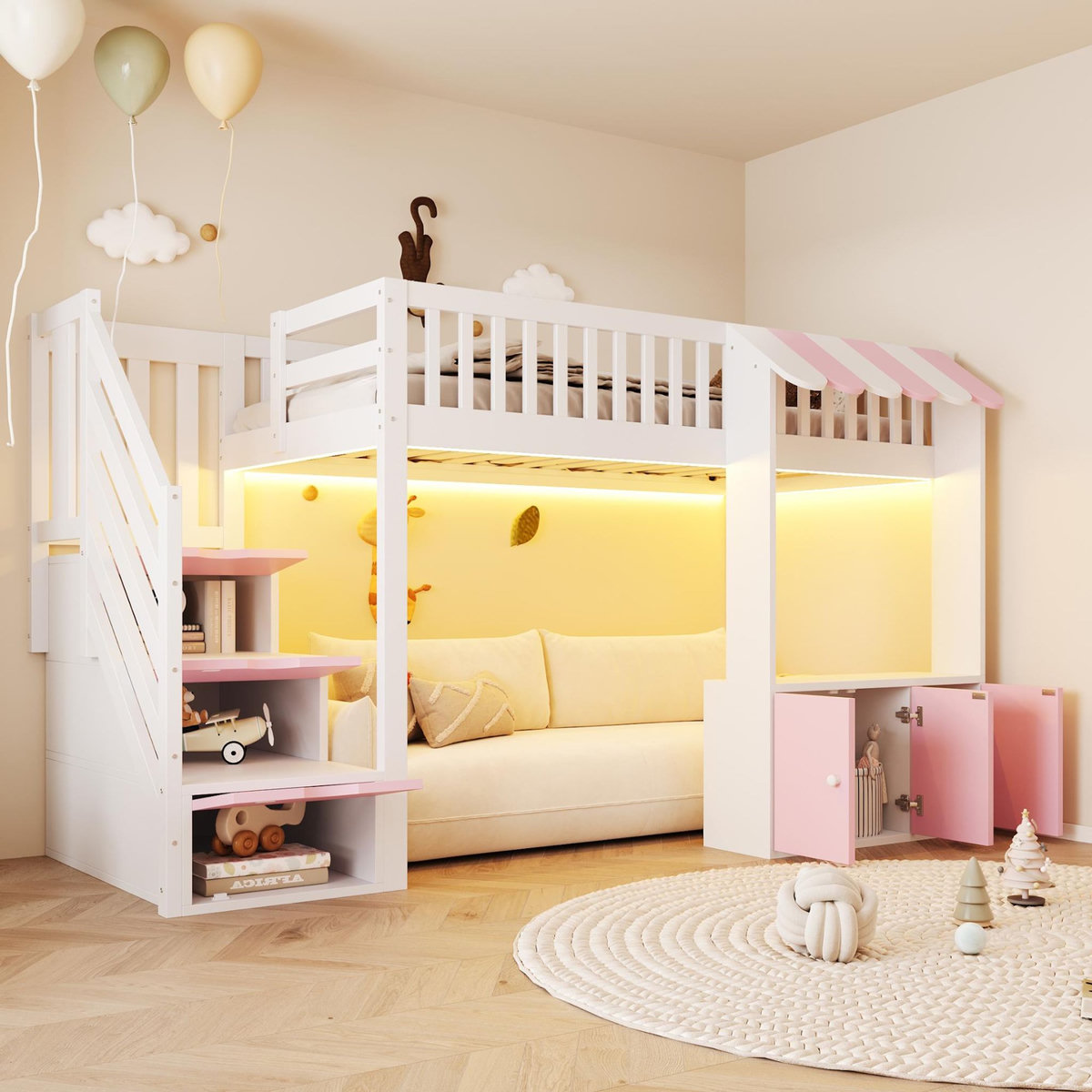 MERAX Lit mezzanine enfant