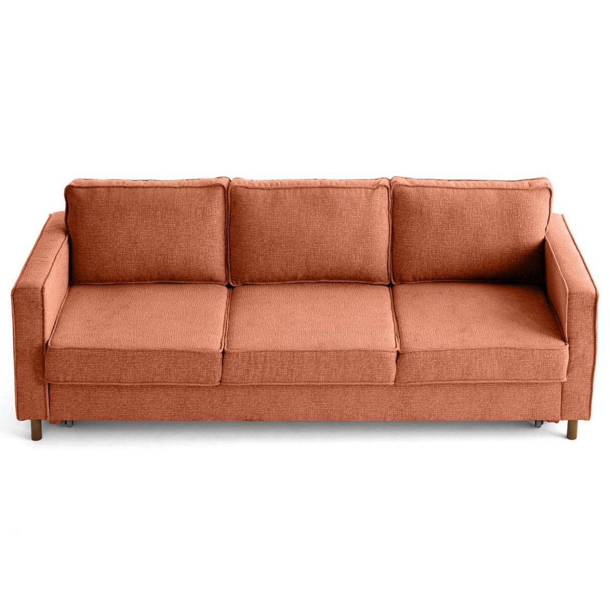 LISA DESIGN Jake - canapé droit 3 places convertible en tissu velours relief