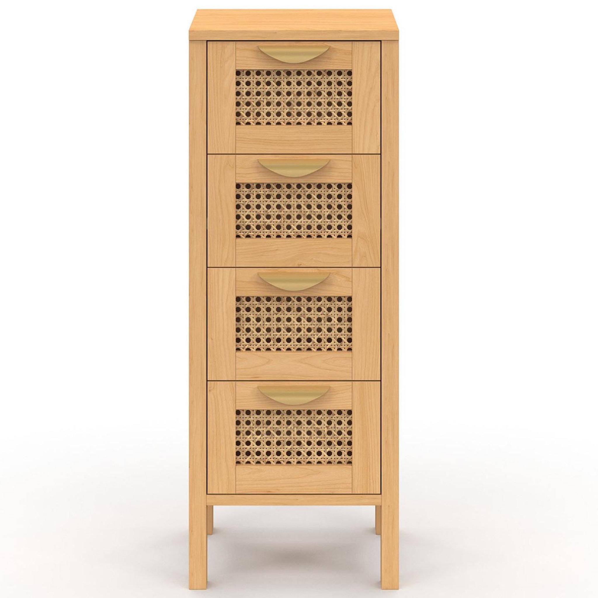 Voir la diapositive 3 : ID MARKET Meuble d'appoint 4 tiroirs edhen 30x30x80 cm chiffonnier pour entrée salle de bain avec cannage