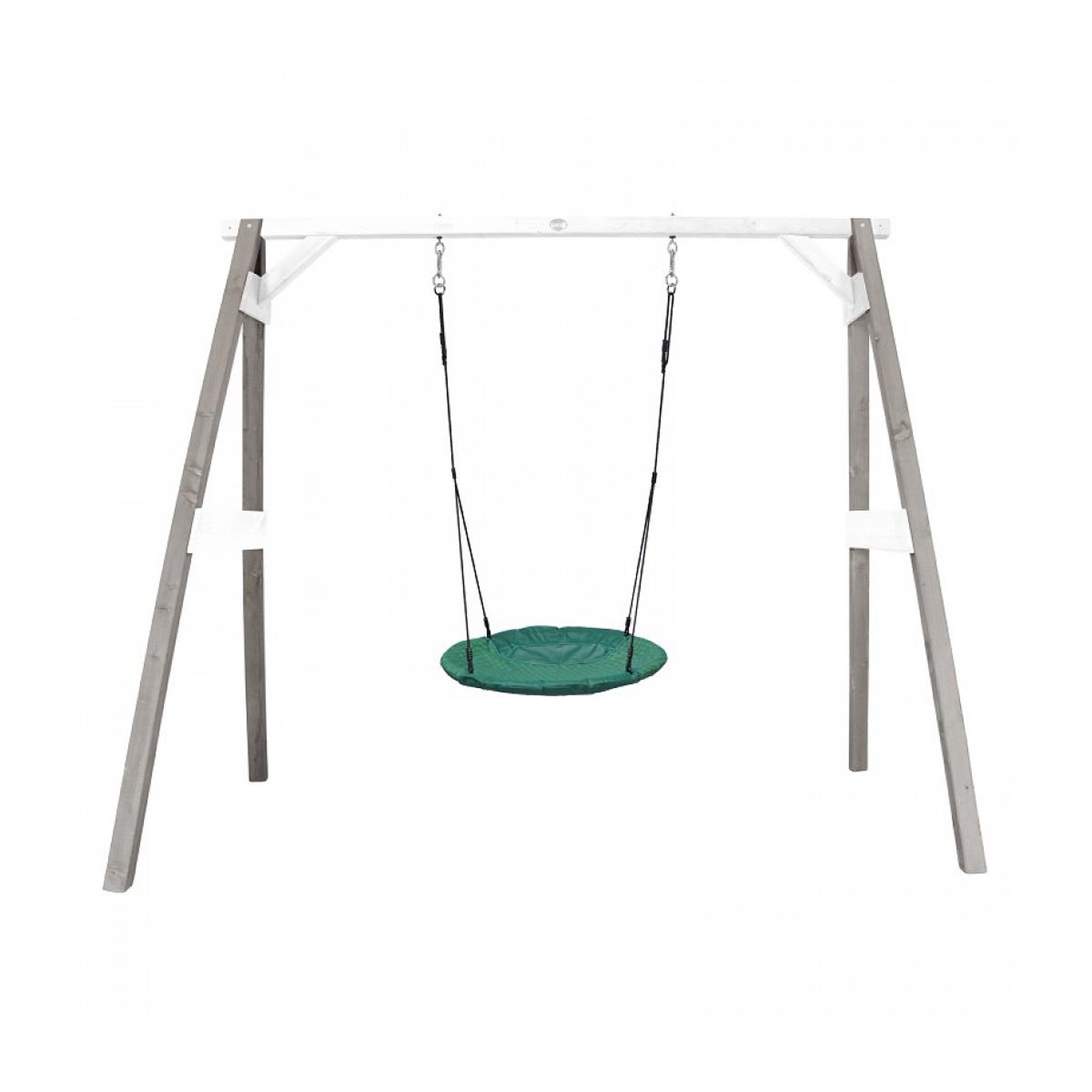 Axi House AXI Portique en Bois Gris Blanc avec Balancoire siege Nid Rond