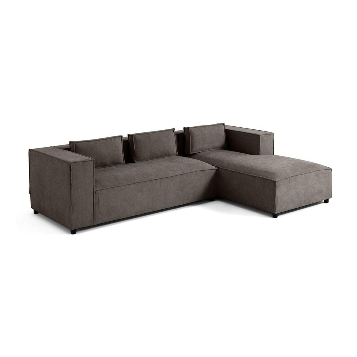 LISA DESIGN Stella - canapé d'angle droit - 4 places - en tissu texturé