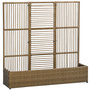 Voir la diapositive 1 : OUTSUNNY Jardinière avec treillis haut dim. 103L x 29l x 103H cm résine tressée PE aspect rotin