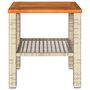 Voir la diapositive 5 : VIDAXL Table de jardin beige 40x40x42 cm resine tressee et bois acacia