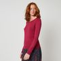 Voir la diapositive 1 : INEXTENSO Pull court col rond rose femme