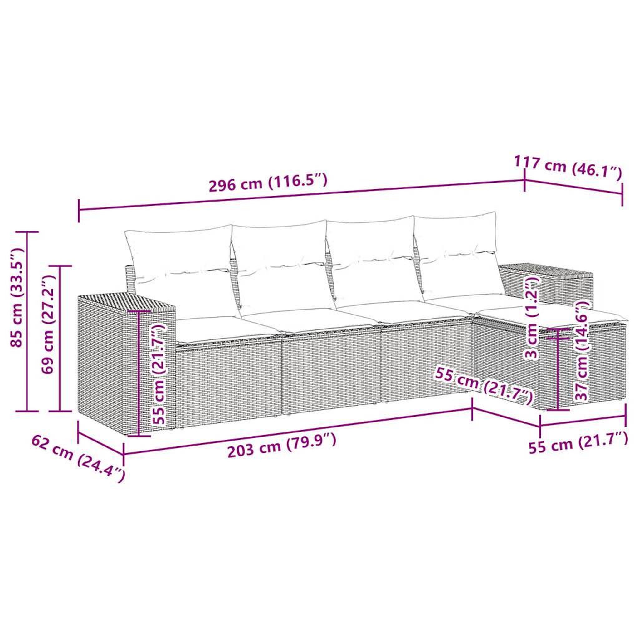 Voir la diapositive 6 : VIDAXL Salon de jardin 5 pcs avec coussins noir resine tressee
