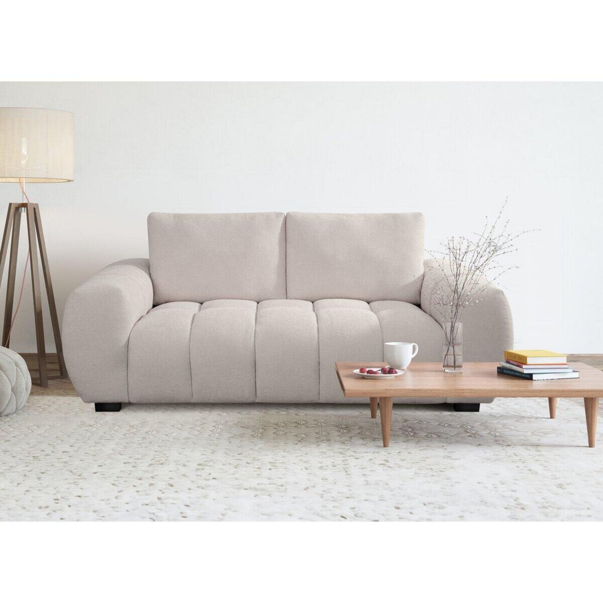 Habitat et Jardin Canapé en tissu chenille  Cambon  - 3 places - Beige