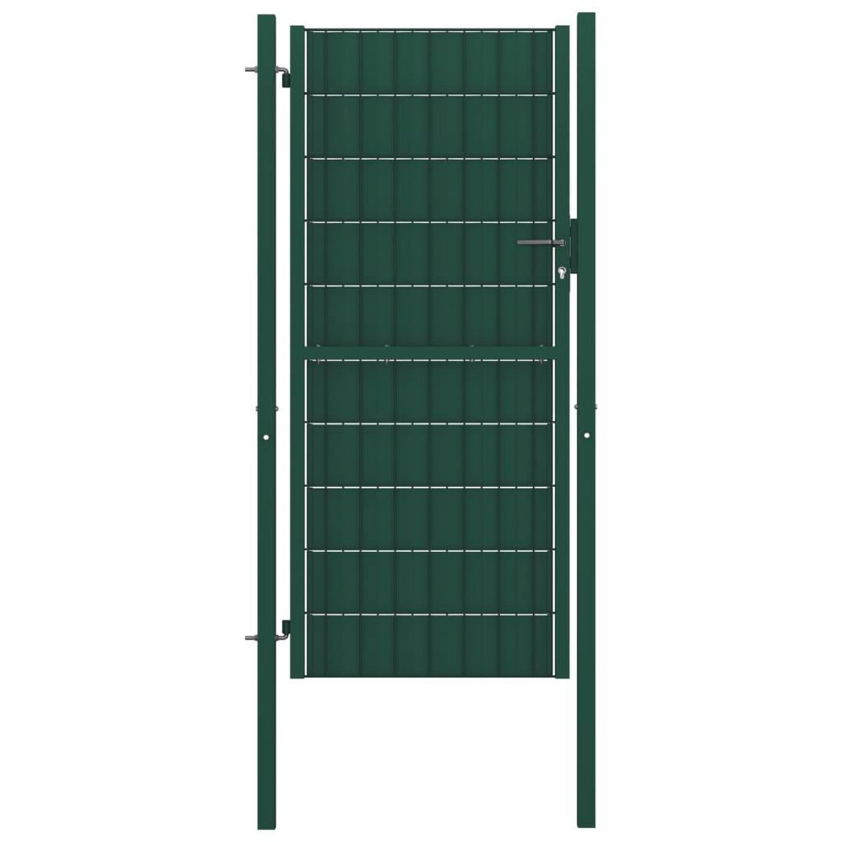 VIDAXL Portail de cloture PVC et acier 100x124 cm Vert