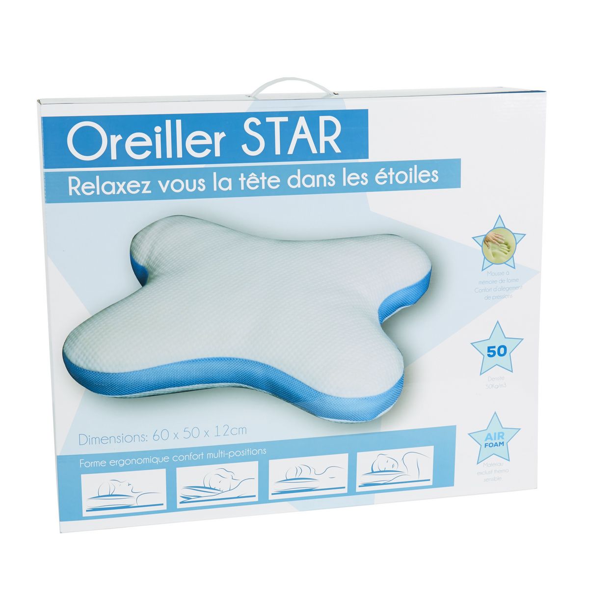 Oreiller multi-positions à mémoire de forme STAR