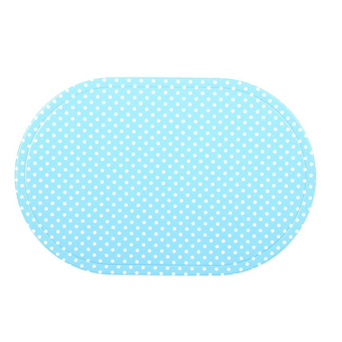 SECRET DE GOURMET Set de Table Ovale à Pois 44x29cm Bleu
