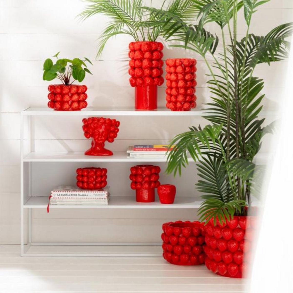 Paris Prix Vase Déco en Céramique  Fraise  34cm Rouge