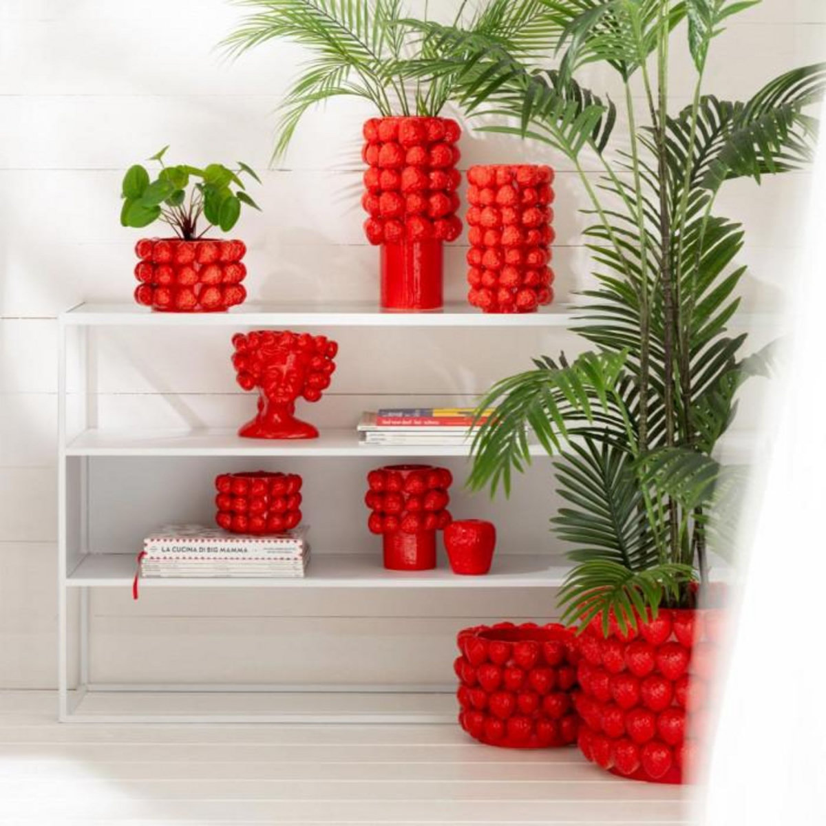 Paris Prix Vase Déco en Céramique  Fraise  34cm Rouge