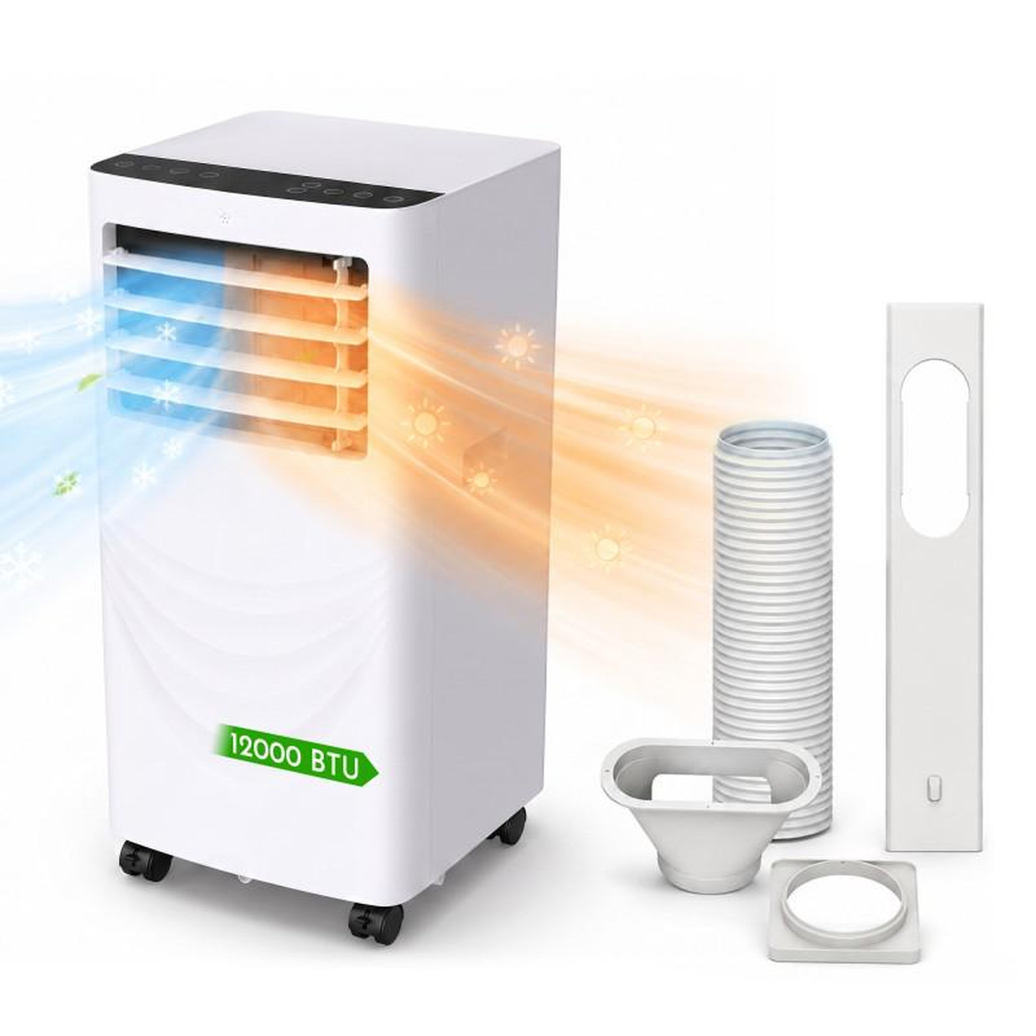 Climatiseur portable réversible 12000 btu - wi-fi
