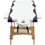 Voir la diapositive 4 : VIDAXL Table de massage pliable 2 zones Bois Blanc et violet