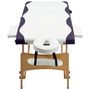 Voir la diapositive 4 : VIDAXL Table de massage pliable 2 zones Bois Blanc et violet
