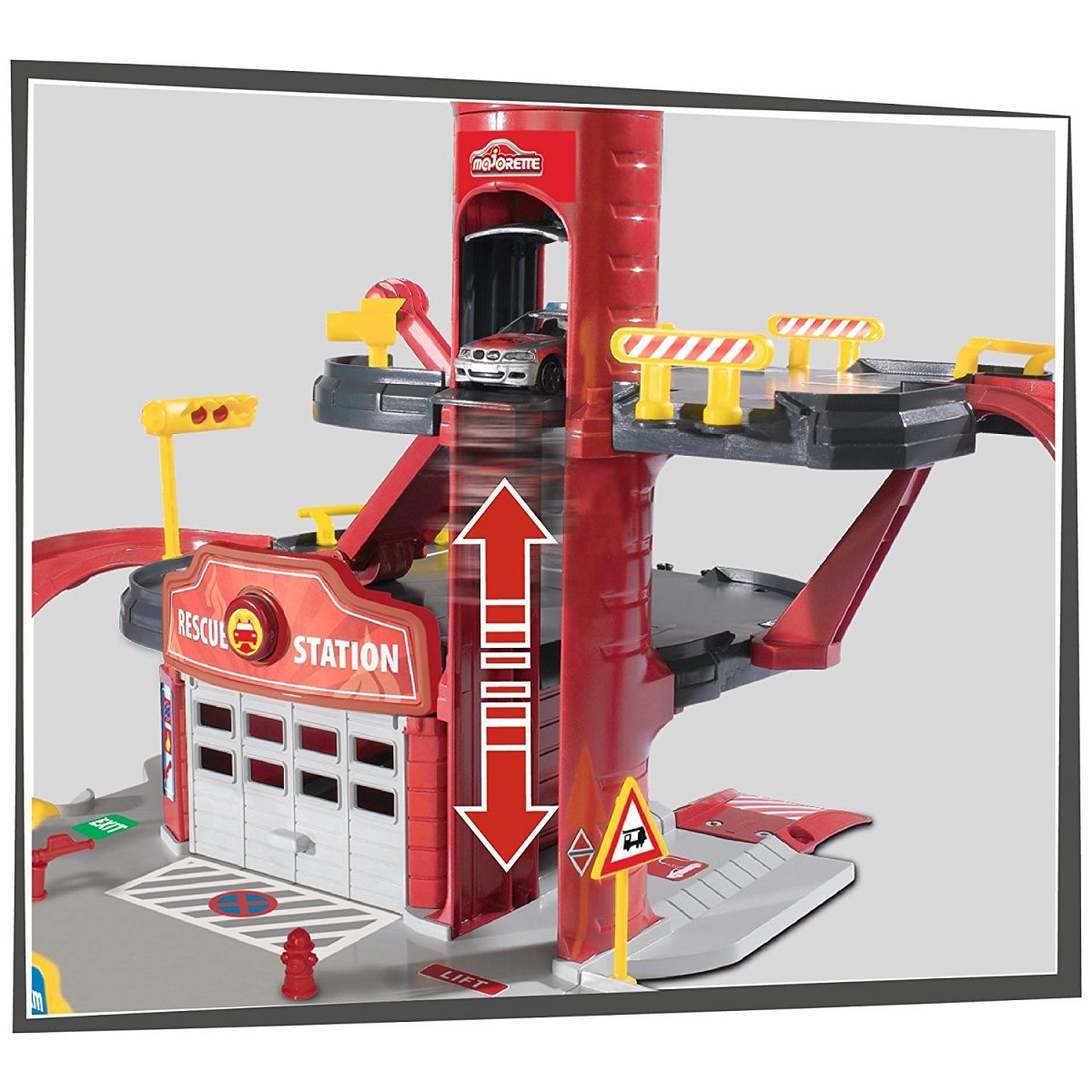 MAJORETTE Creatix Playset - Circuit Caserne de pompier + véhicules