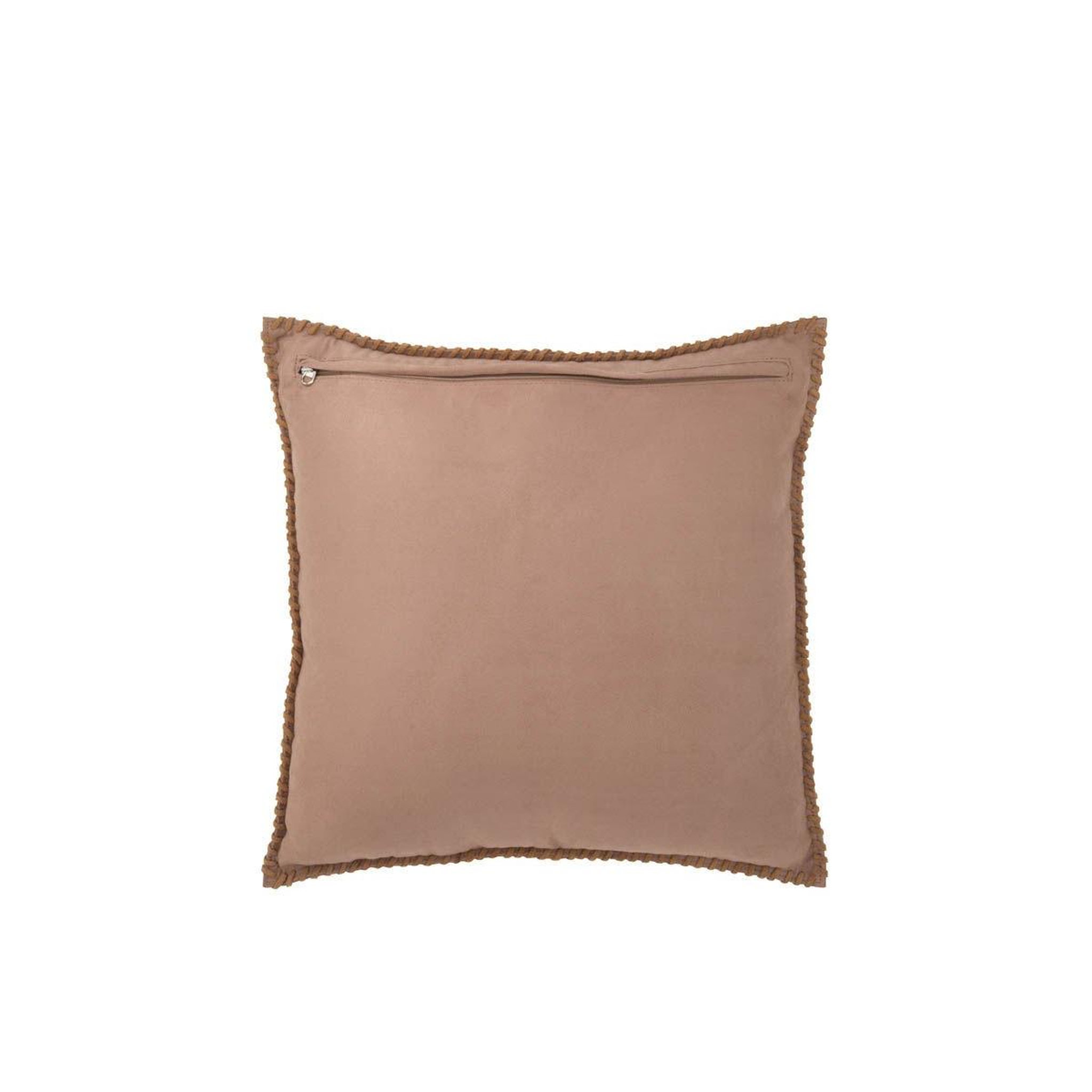 Voir la diapositive 2 : J-LINE Coussin Déco en Cuir  Coleman  45x45cm Camel