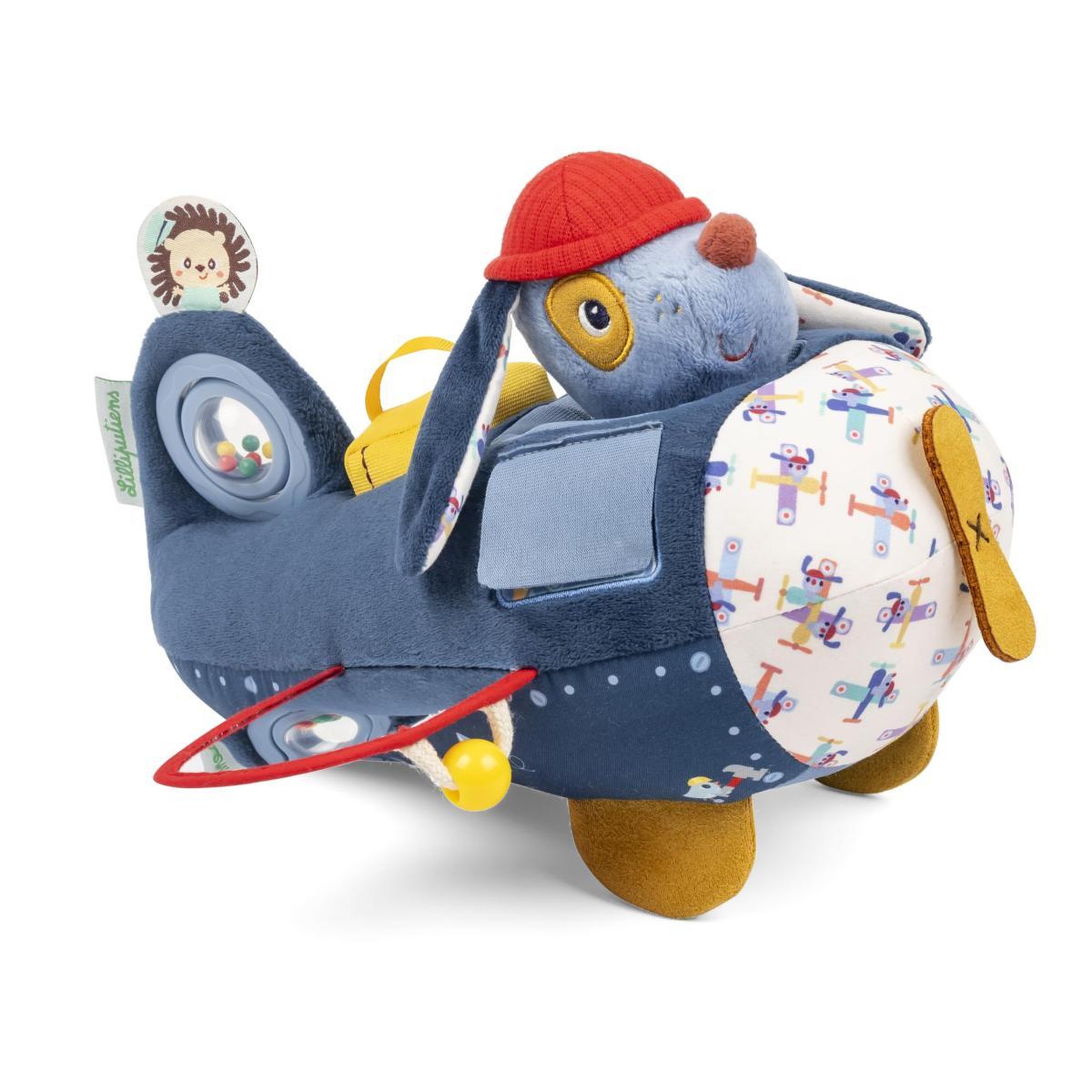 LILLIPUTIENS Jules Le Chien - Jouet d'activités - Avion Bleu - 26 cm