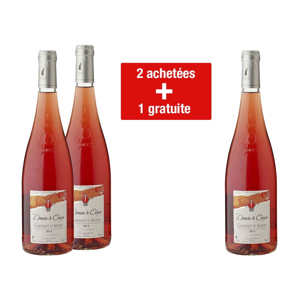 Domaine de Clayou Cabernet d'Anjou Rosé 2013 (2+1 gratuite)