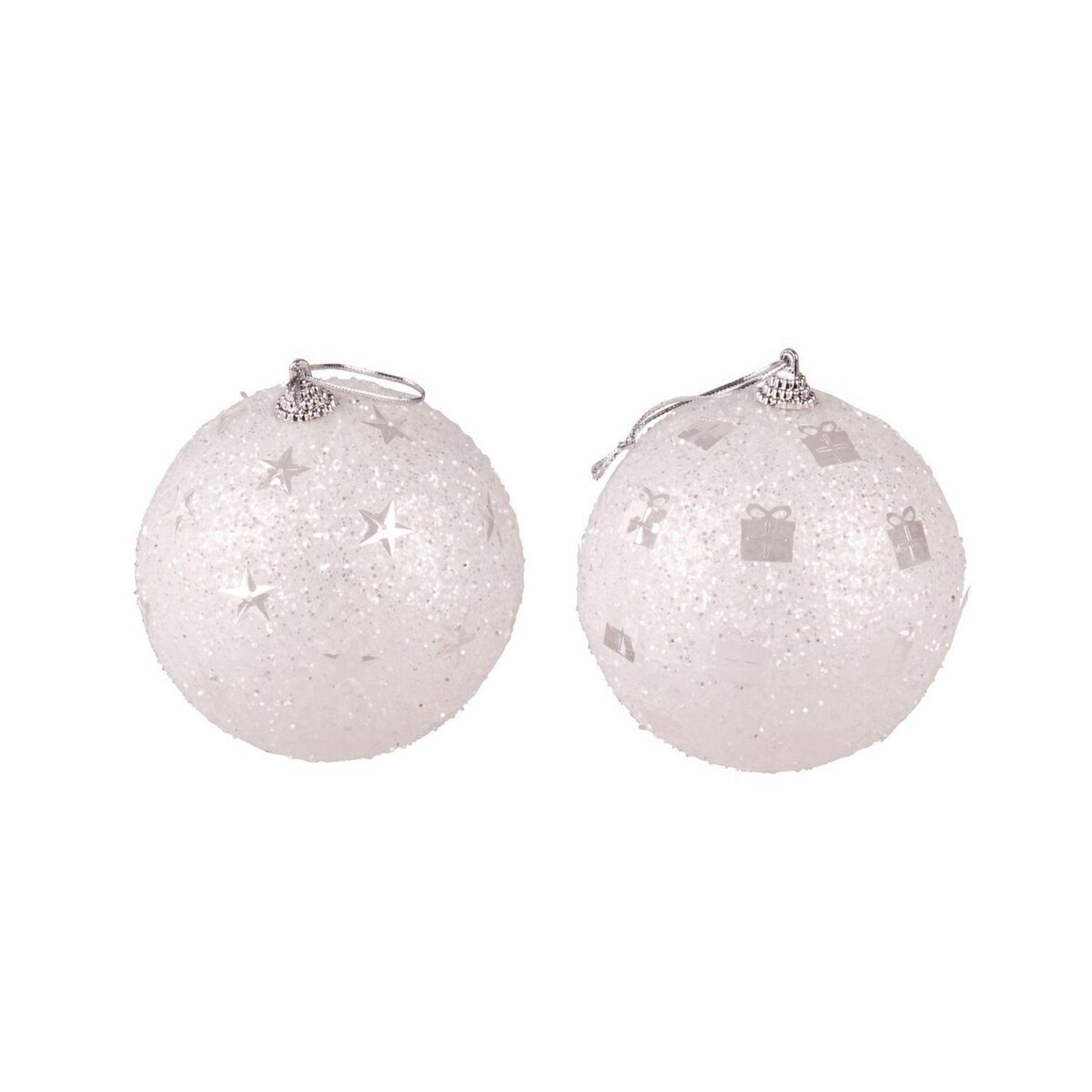 DIVERS 2 Boules de Noël sequin Cosychristmas - Argent
