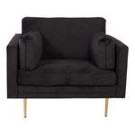 Paris Prix Fauteuil Design en Velours  Boom  110cm Noir