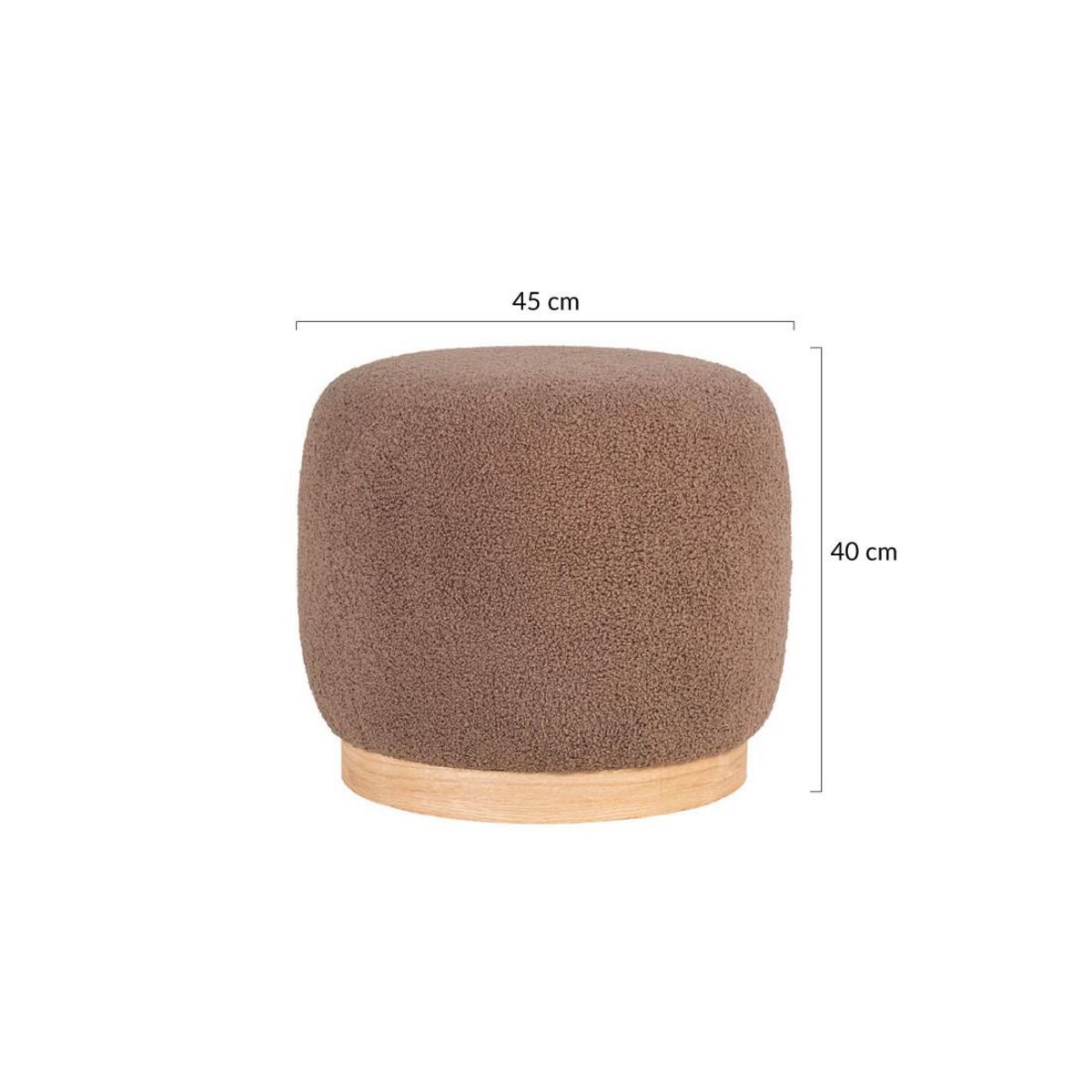 LISA DESIGN Kasia - pouf - en tissu bouclette