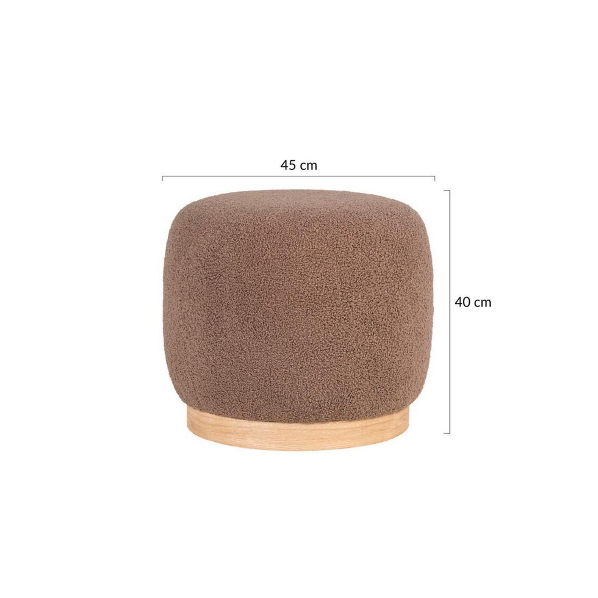 LISA DESIGN Kasia - pouf - en tissu bouclette