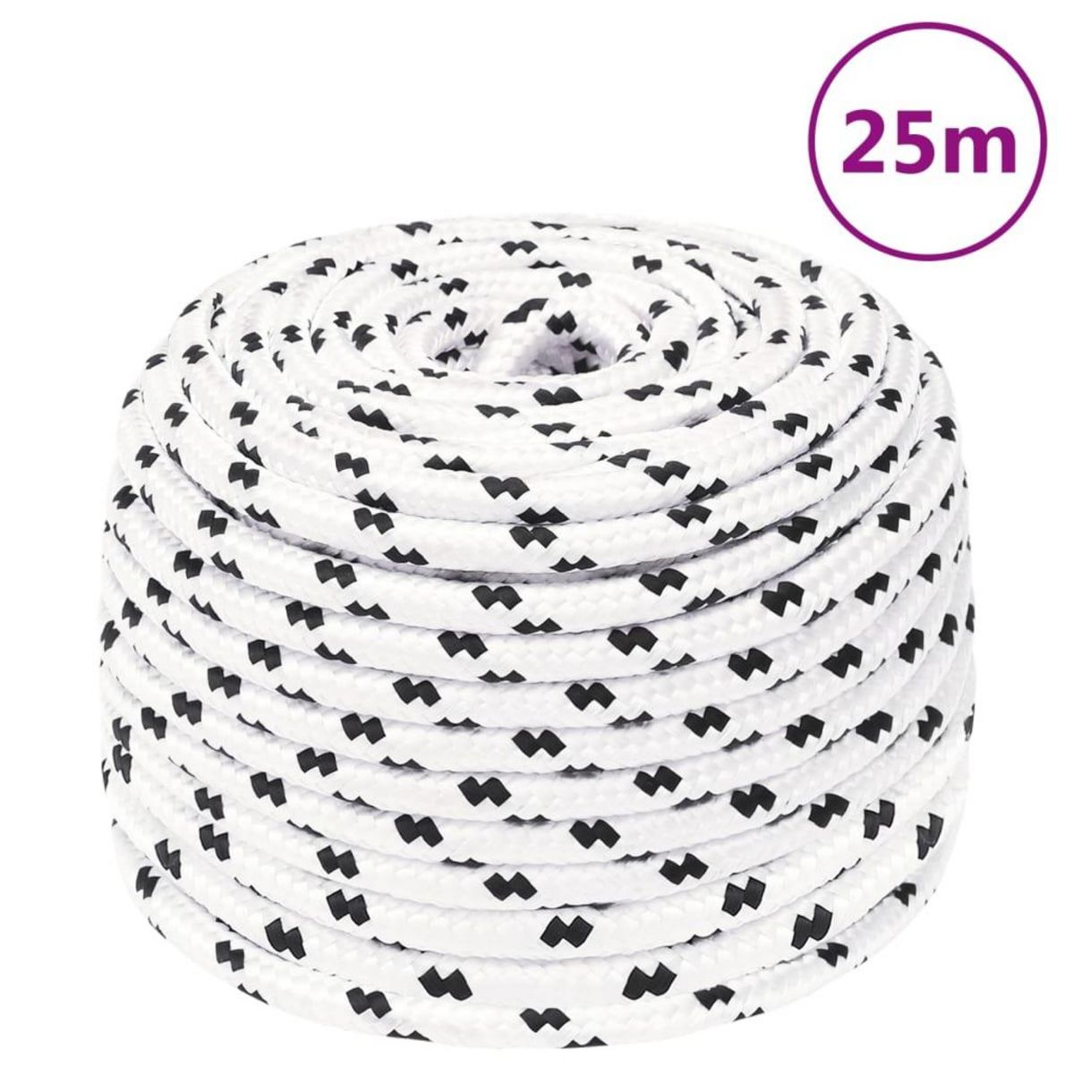 VIDAXL Corde de bateau tresse Blanc 8 mmx25 m Polyester
