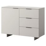 BEST MOBILIER Canterbury - buffet bas - beige - 3 tiroirs et 1 porte - 120 cm. Coloris disponibles : Beige