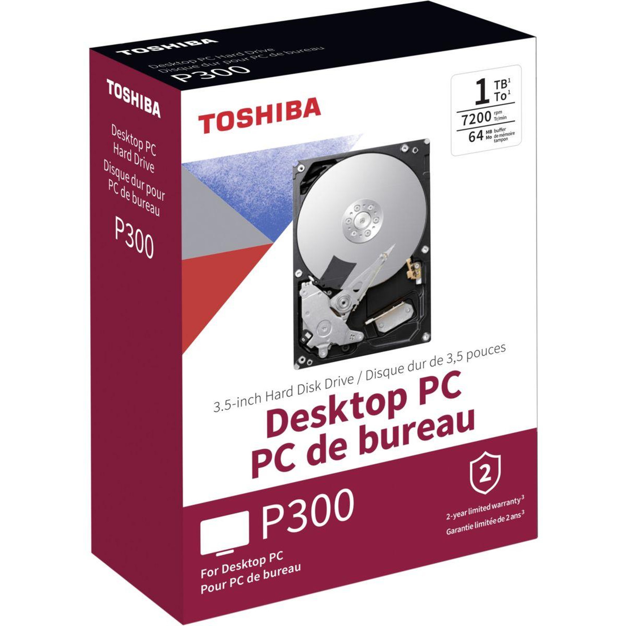 Voir la diapositive 4 : Toshiba Disque dur interne 3.5'' 1To P300