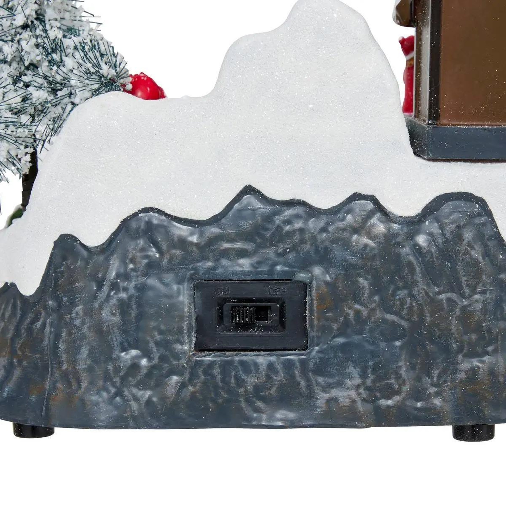 Voir la diapositive 3 : FEERIC LIGHT & CHRISTMAS Village de noel enneigé avec le père noel - hauteur 23,8 cm - marron, blanc et bleu