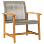 Voir la diapositive 3 : VIDAXL Chaises de jardin lot de 2 gris resine tressee et bois d'acacia