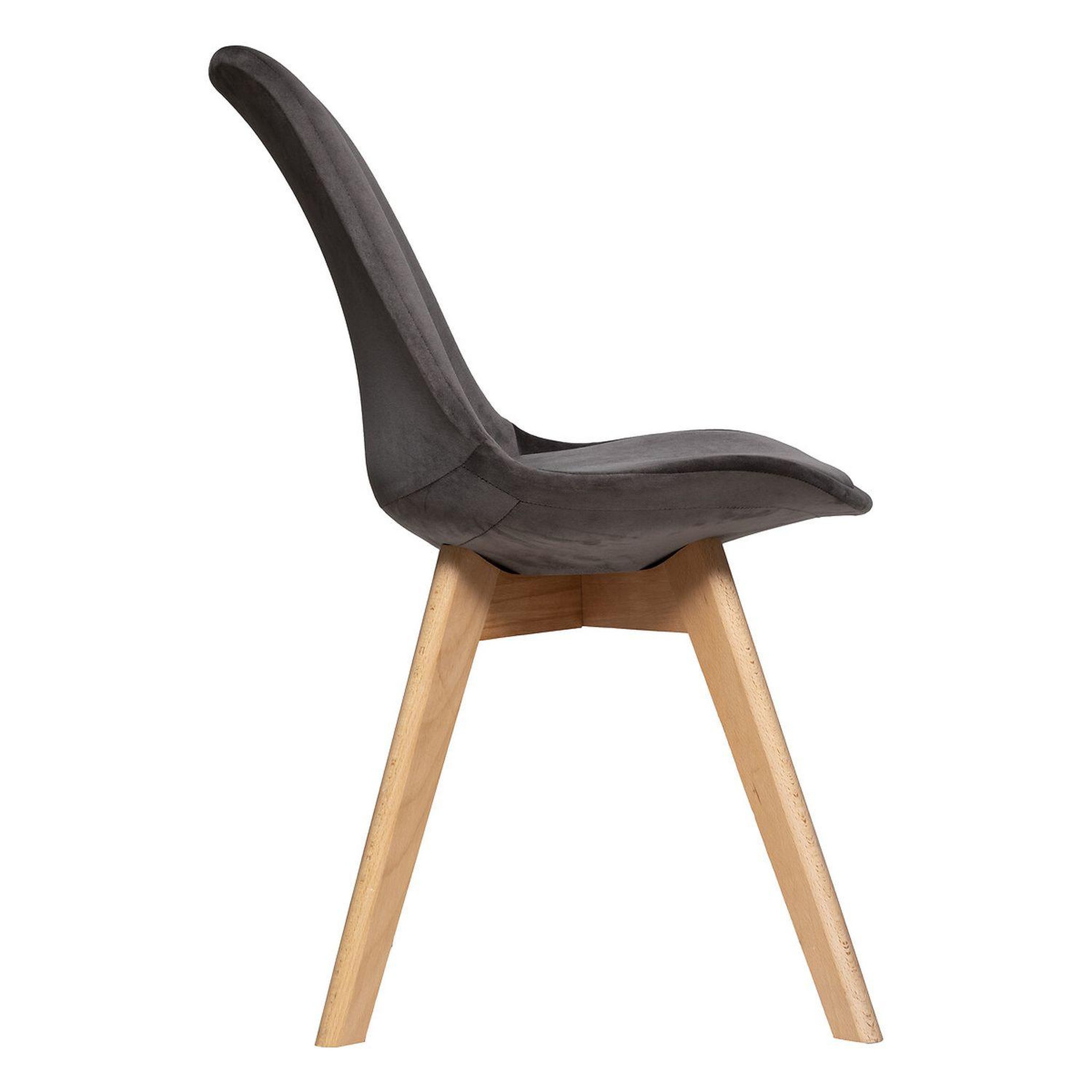 Voir la diapositive 3 : TOILINUX Lot de 4 Chaises effet velours Baya