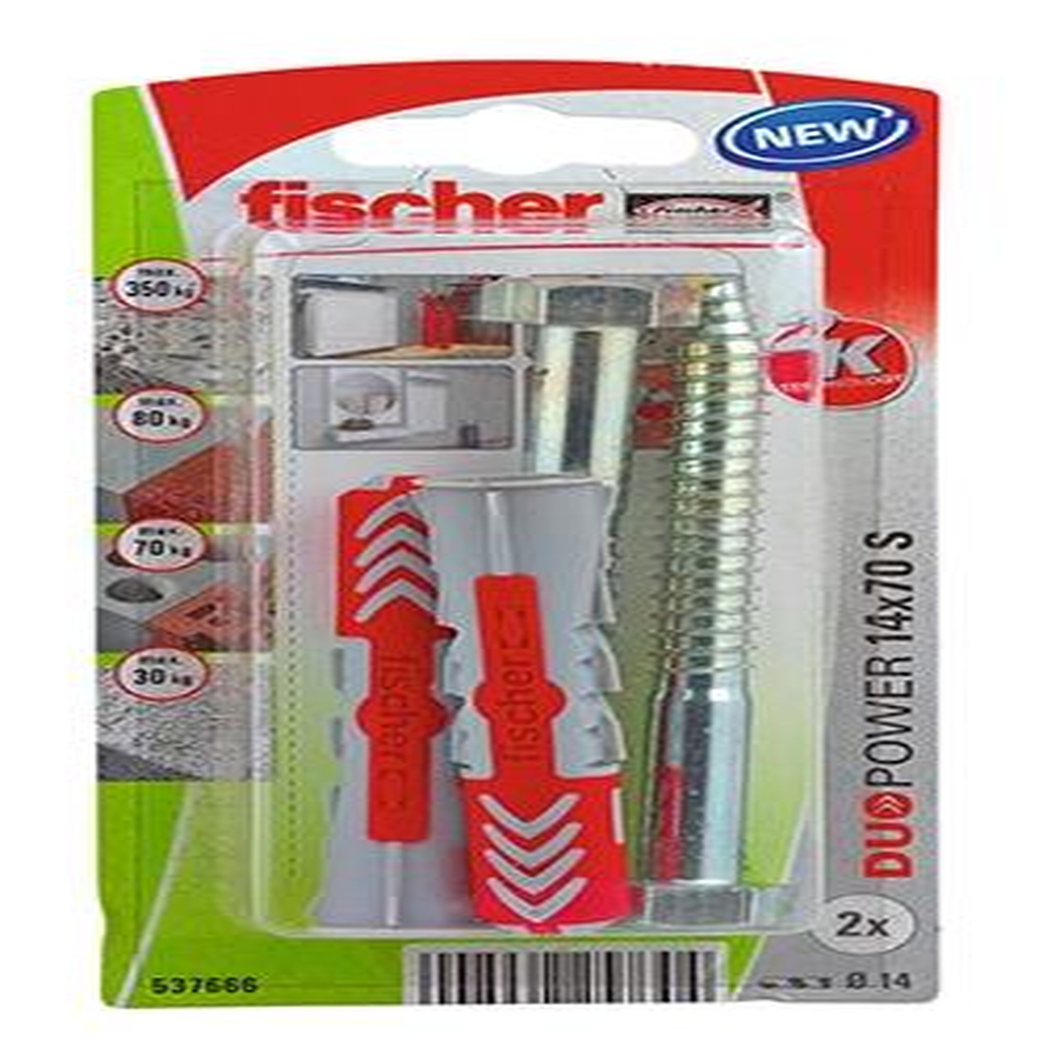 Fischer Chevilles et vis Duopower FISCHER, Diam.14 x L.70 mm