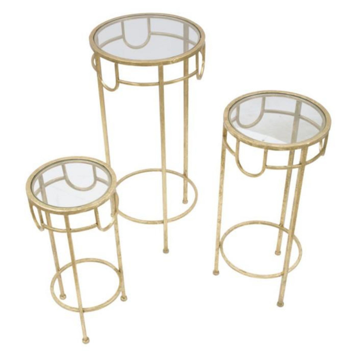 Paris Prix Lot de 3 Tables d'Appoint Gigognes  Dolly  70cm Or