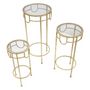 Voir la diapositive 3 : Paris Prix Lot de 3 Tables d'Appoint Gigognes  Dolly  70cm Or