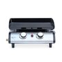  Plancha au gaz Porthos 2 brûleurs 5 kW barbecue cuisine extérieure plaque émaillée inox