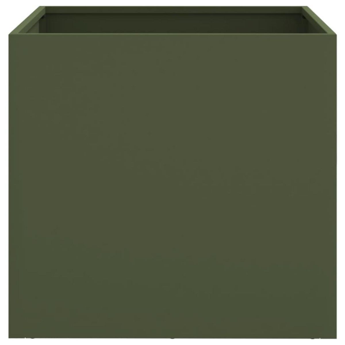 VIDAXL Jardinieres 2 pcs vert olive 49x47x46 cm acier