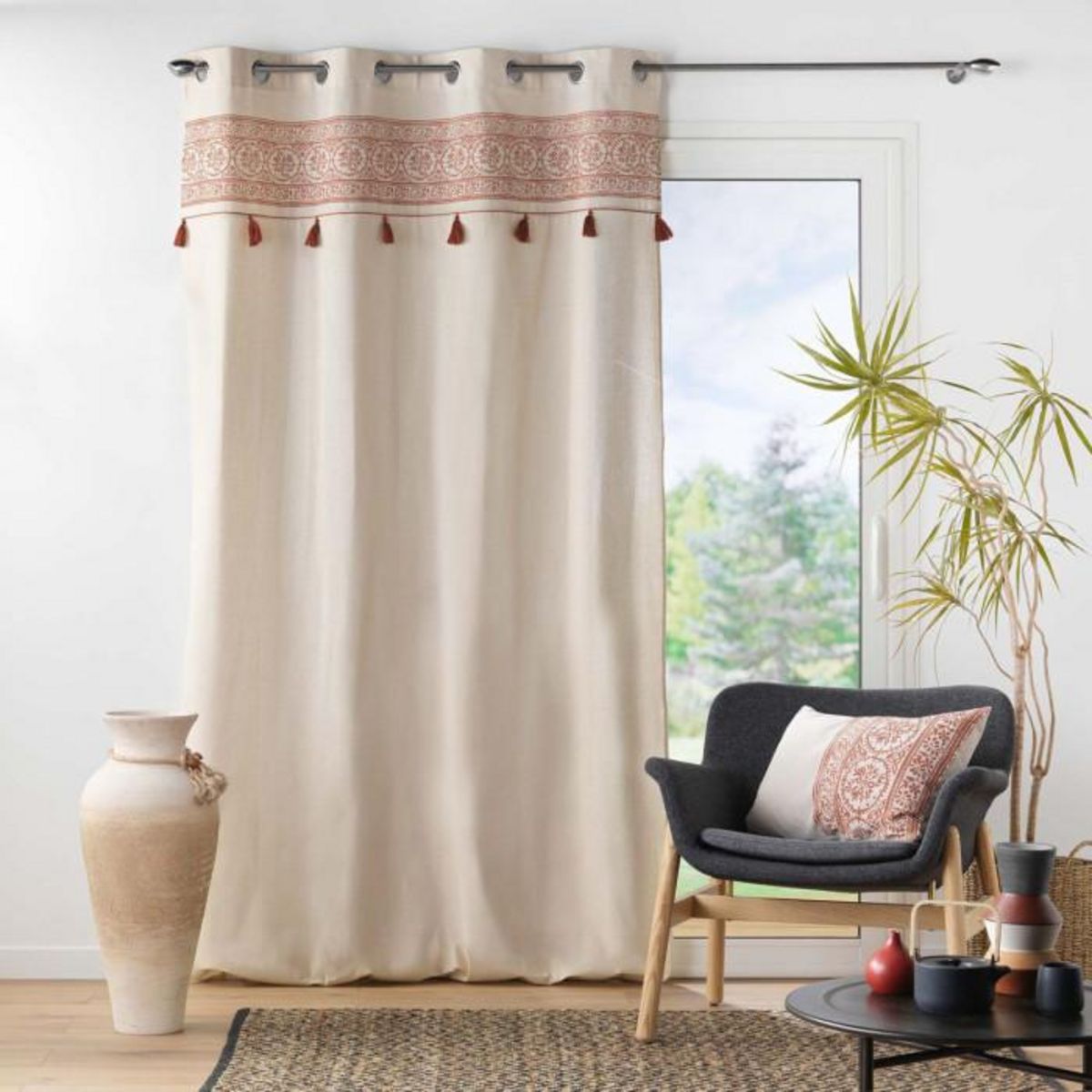 Paris Prix Coussin Déco Imprimé  Isalina  40x60cm Terracotta