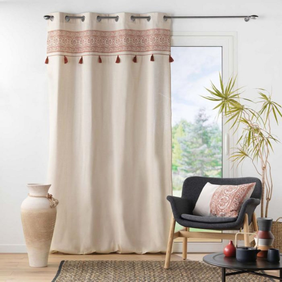 Paris Prix Coussin Déco Imprimé  Isalina  40x60cm Terracotta