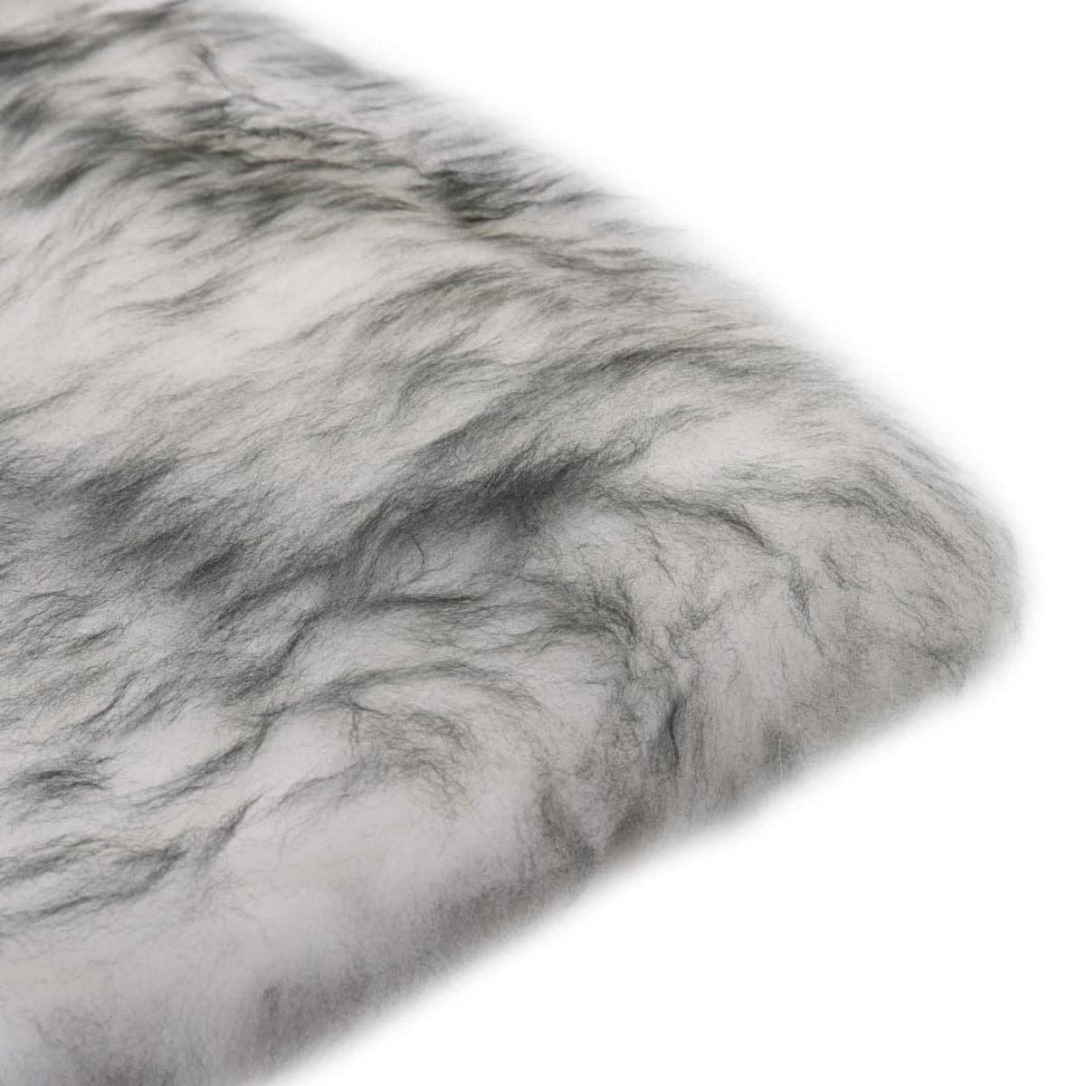 VIDAXL Coussins de chaise lot de 2 Melange gris fonce Mouton veritable