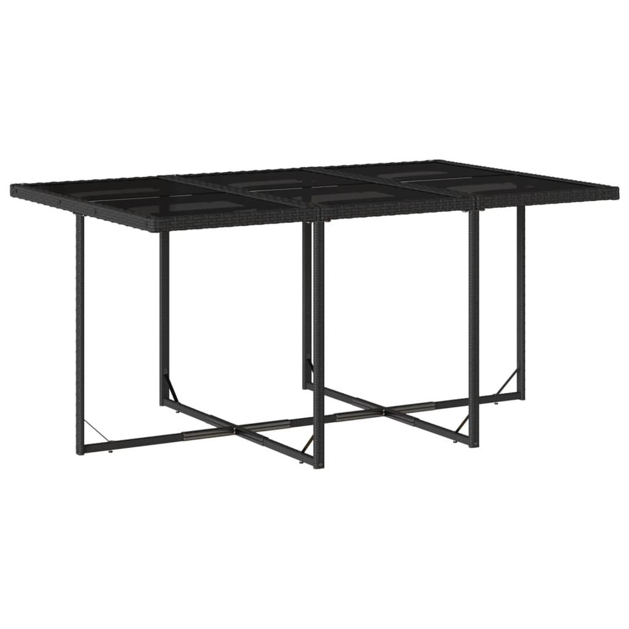 Voir la diapositive 4 : VIDAXL Ensemble a manger de jardin coussins 7pcs Noir Resine tressee