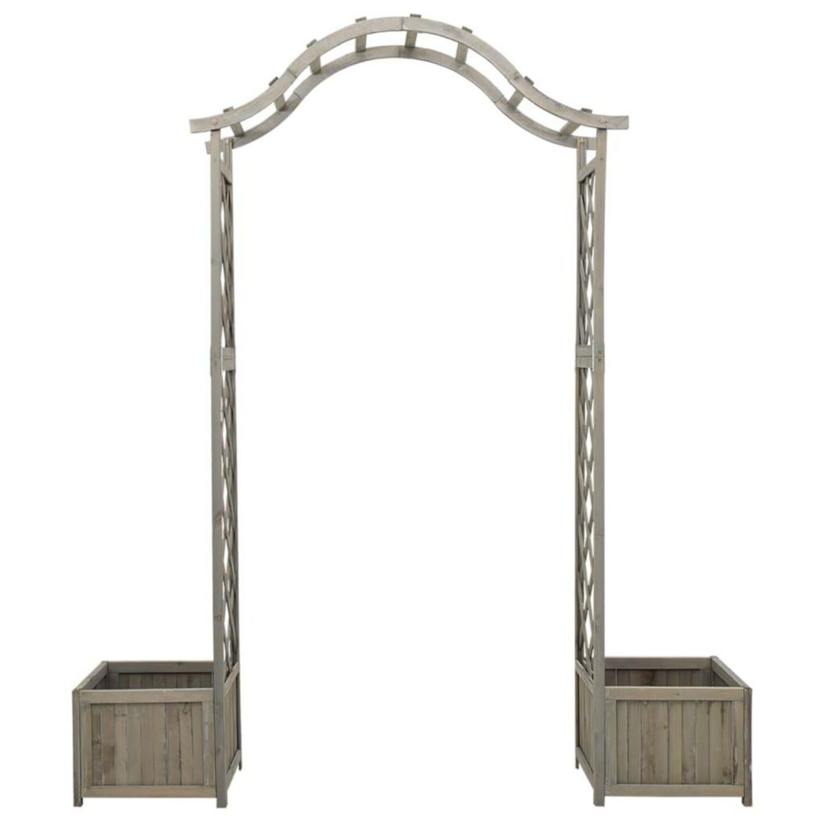 VIDAXL Pergola de jardin avec jardiniere Gris Bois pin massif