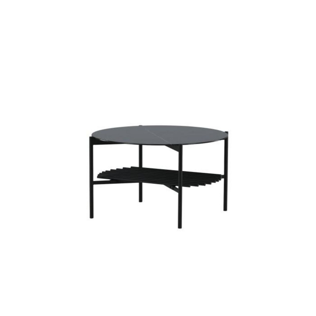 Paris Prix Table Basse en Verre  Von Staf  80cm Noir Marbre