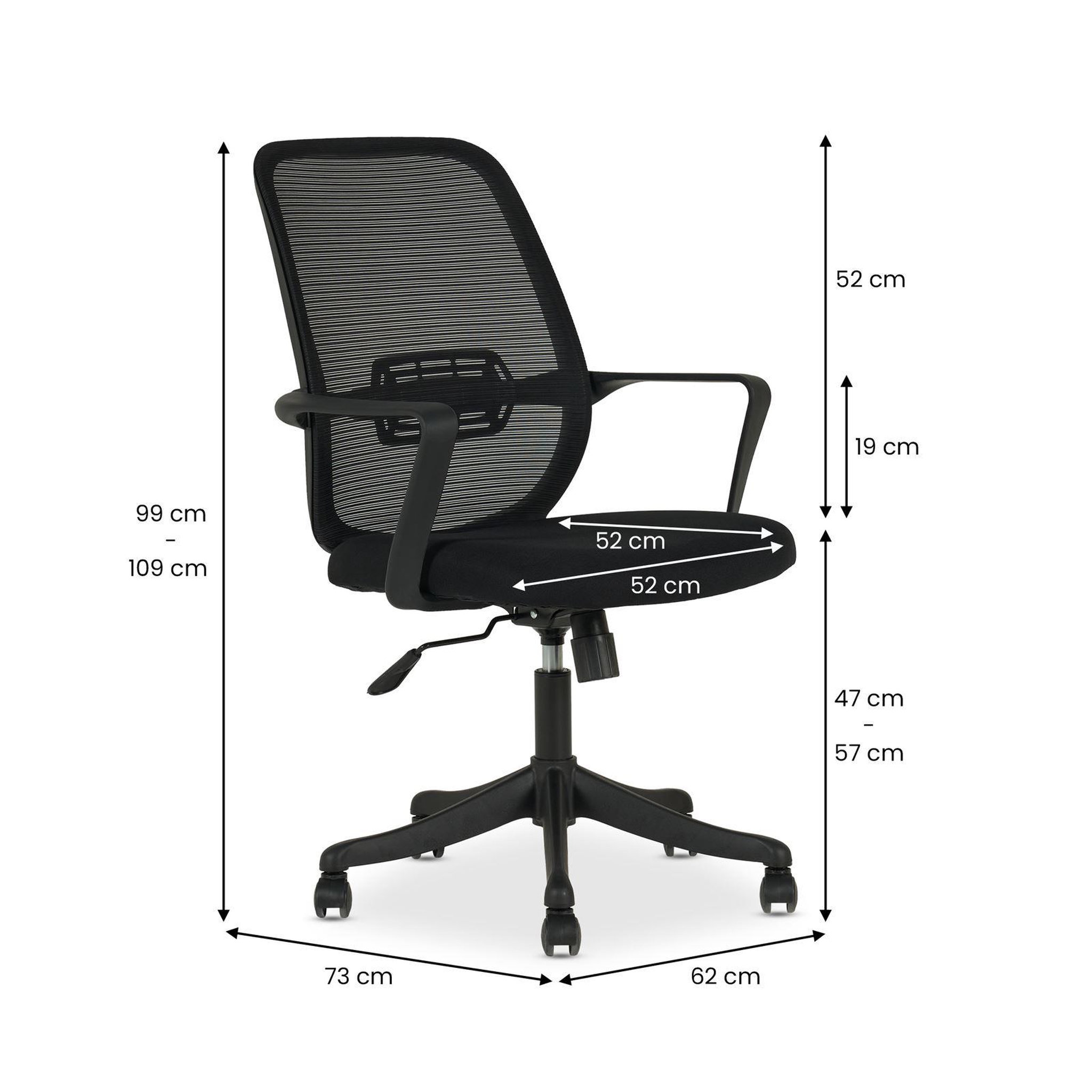 Voir la diapositive 6 : IDIMEX Chaise de bureau ergonomique MOLLIS réglable en tissu mesh