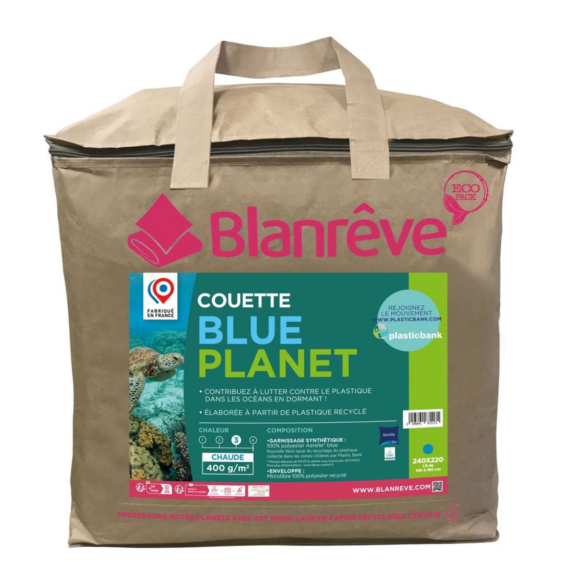 BLANREVE Couette chaude en polyester Aerellle Blue 400 g/m² BLUE PLANET 