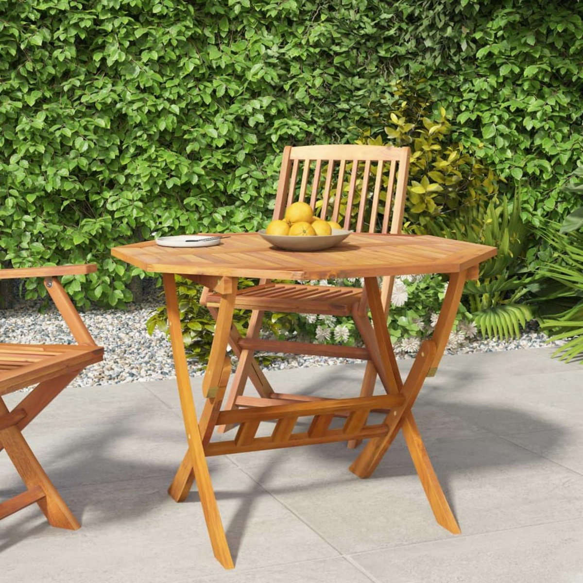 VIDAXL Table pliable de jardin 90x75 cm Bois d'acacia solide
