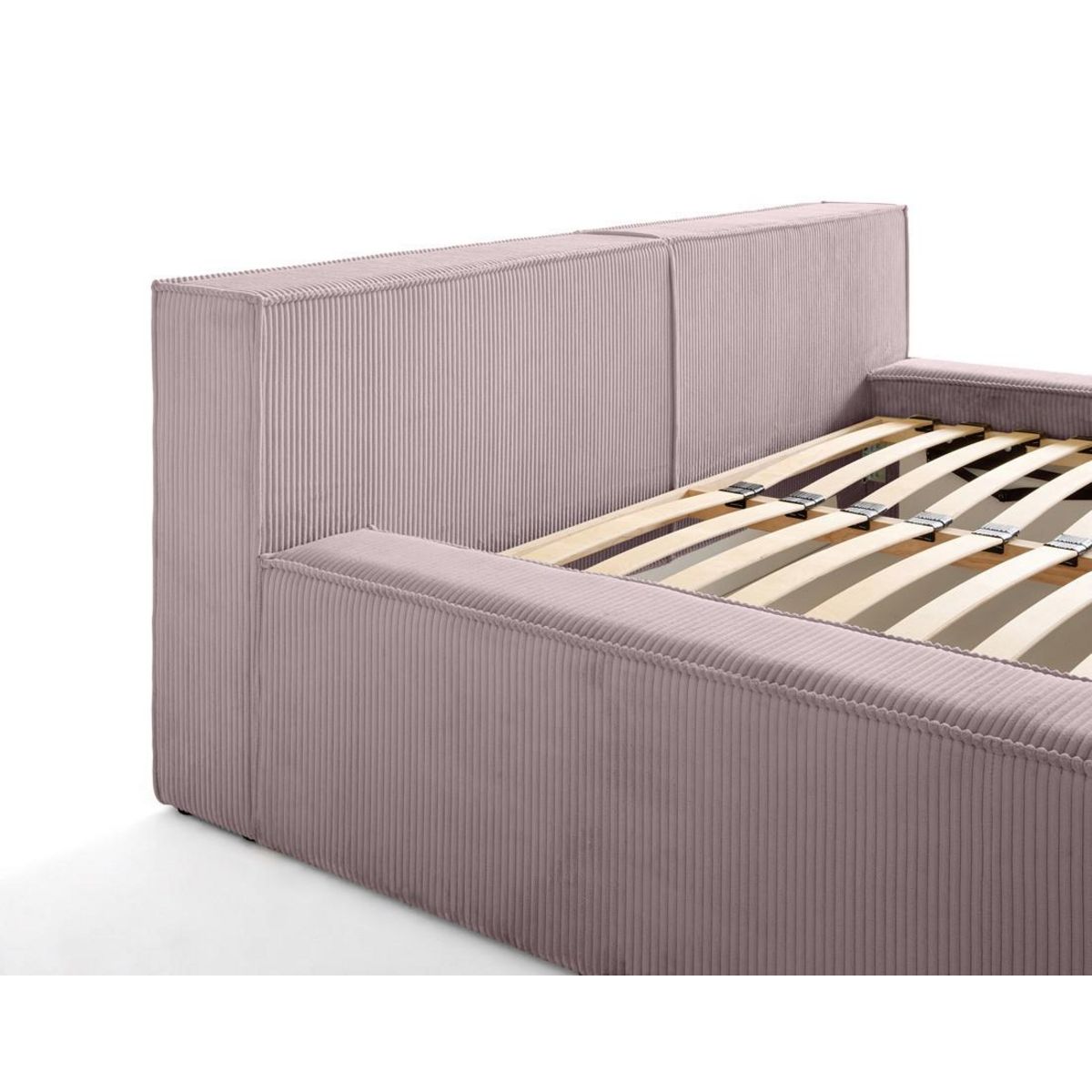 LISA DESIGN Stella - lit coffre - 140x190 cm - sommier inclus - en velours côtelé