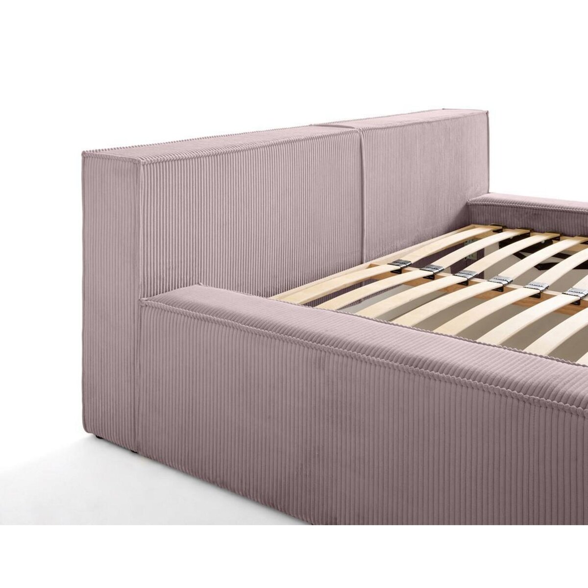 LISA DESIGN Stella - lit coffre - 140x190 cm - sommier inclus - en velours côtelé